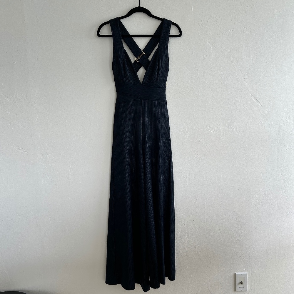 Free People Wide Leg Blue Jumpsuit in Blue - Picture 2 of 8